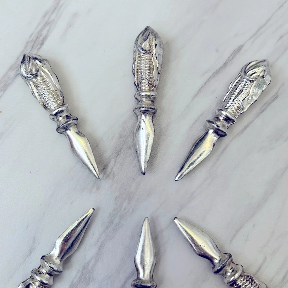 Silver Corn Cob Holders Set